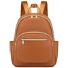 JIANLINST Zaino da donna, piccolo, alla moda, in pelle PU, mini zaino per la scuola, per ragazze, casual, da giorno, Marrone, S, Casual