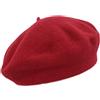 Melegari Berretto Basco Donna | 100% Lana | Margie Beret | Made in EU (Rosso 559)