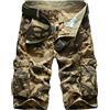New front Pantaloncini Mimetici Uomo Campeggio Cargo Cotone Bermuda Tasca di Grande capacità Estate Traspirante Campeggio Corsa Outdoor Alpinismo Ciclismo Sport Cachi 32