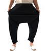 SAVARI | Pantaloni Harem Elastici | Stile Tailandese | Pantaloni con Tasche e Senza Polsini | Vita Elastica | Cotone Riciclato | Lungo e Confortevole | Unisex | Nero e Bianco | Taglie dalla S alla L