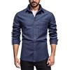 Genérico Camicie Jeans Uomo Slim Fit Elastica Loose Pagliette sartoriale Sottile E Tridimensionale Unicolor Pullover Quotidiano con Bottoni Manica Lunga T-shirt Maglione, Marina, XL