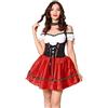 Generic Dirndl - Abito tradizionale bavarese da donna, stile bavarese, rosso, sexy, costume bavarese, stile tradizionale, costume tradizionale tradizionale, costume tradizionale bavarese, costume tradizionale
