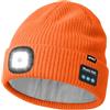 ATNKE LED Bluetooth Cappello con Luce,USB Ricaricabile 4 LED Senza Fili Musicale Altoparlante Corsa Cappello Invernale Calda Maglia Berretto con Pile Foderato Regali per Uomo e Donna
