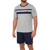 Marvmys Pigiama da Uomo Set Corto Estate Set a Colori Contrastanti Collo Rotondo Top a Maniche Corte e Pantaloncini con Tasca S-3XL