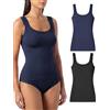 Risalti Canotta Donna Spalla Larga in Microfibra Senza Cuciture 3 Pz | Canottiera Donna Intimo Elasticizzata, Top Traspirante Senza Etichette, Tessuto Morbido e Delicato, Made in Italy