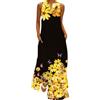 ticticlily Vestito Lungo Donna Estivo Casuale Elegante Vestiti Senza Maniche Scollo V Abiti Maxi Abito Sciolto Stampa Floreale Taglia Grossa Giallo XXL