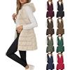 RUITOTP Gilet in Piumino Cappotto Lungo Invernale da Donna con Cappuccio Senza Maniche con Tasche Trapuntato Giacca Trapuntata All'aperto per Le Mezze Stagioni