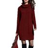Angel ZYJ Abito in Maglia da Donna a Collo Alto Vestito Maglione, Manica Lunga Autunno e Inverno Vestito Casual Vestiti (as6, Alpha, x_l, Regular, Regular, Rosso, XL)