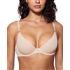 INLYRIC Donna Reggiseno Balconcino Trasparente | Senza Cuciture, in Rete, Sexy, Semi, con Ferretto, Senza Imbottitura
