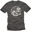 MAKAYA T-Shirt Uomo - Maglietta Moto Cafe Racer - Vintage Motorcycle Race Isle of Men Grigio XL