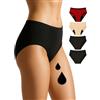 NoBlood - Starter Kit 4 Shorty Ciclo (2 x Nero, 1 x Rosso, 1 x Nude, XS)