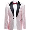 Allthemen Blazer Casual da Uomo in Jacquard con Motivo Paisley Slim Fit ed Elegante per Abiti Chic Rosa XL