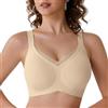 Oliaekd Reggiseno da Donna Senza Cuciture,Comodo,con Estensione aggiuntiva | Morbido Imbottito Push Up Reggiseni Senza Cuciture Minimizer Traspirante Bralette con Scollo a V Coppa Piena