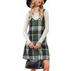 CUPSHE Abiti autunnali da donna con scollo a V scozzese senza maniche ampie tasche Strpas Casual Pinafore Mini abito generale