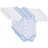 SalGiu Body (6 pezzi) Neonato Manica Lunga 100% Caldo Cotone Invernali (0 mesi, Celeste)