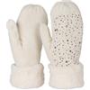 styleBREAKER Muffole donna in maglia con strass e perle,Crema-Bianco