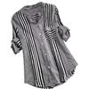 Xmiral Maglietta Camicetta Donna Taglie Forti Bottone Vintage Scollo a V Manica Corta Bottone in Pizzo (4XL,4- Nero)