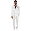 Giosal Abito Uomo in Lino Vestito Doppiopetto Completo Giacca Pantalone Tinta Unita Elegante