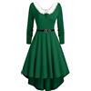 Generico Vestito Natale Donna, Costume Adulto Vestiti Donna Elegante Lungo da Sera Natale V-Collo Vestito Babbo Natalizio Ragazza Abito Natalizio Donne Vestiti Babbo Natala Donne