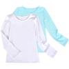 Sunny Fashion 2 Pacchetto Ragazze Superiore Maglietta di Base Manica Lunga Cotone Casuale Uniforme Scolastica 4-5 Anni