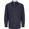 JACK & JONES Jprblaparker Detail Shirt L/S Aw24 SN, Night Sky/Fit: Slim Fit, XS