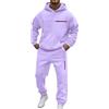 Rrongwn Tuta da jogging donna uomo 2 pezzi set da allenamento stampa Paris Y2K felpa con cappuccio + pantaloni da jogging set uomo inverno tuta sportiva baggy tuta tempo libero felpa, Viola luminoso