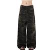 Generico Jeans Donna Stiloso Retro Mimetico Gamba Dritta Baggy Gamba Larga Pantaloni E Stile Militare(Camouflage, S)