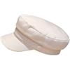 Leeadwaey Cappello in cotone e lino, stile Breton da marinaio e capitano, retrò, berretto basco, cappello newsboy, pescatore, unisex, in denim scuro blu, beige., M