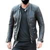 AAOutfitz Café Racer David Beckham Giacca in pelle trapuntata nera da uomo