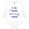 Soho Milano Body Tutina Neonato Baby Tifoso Interista Nero Azzurro "tifoso di papà" (3 mesi, Interista)