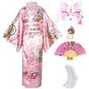 CRFASIBE 5 Pezzi Kimono Donna Giapponese, Tradizionale Yukata per Carnevale