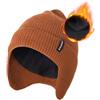Zylioo Berretto invernale con auricolari da uomo, donna, berretto lavorato a maglia, caldo, grande o piccolo, beanie foderato invernale caldo e confortevole, cachi., XL-3XL