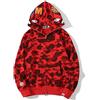 Yumenam Uomo Felpa con Cappuccio Stampa Testa di Squalo Cerniera Giacca con Cappuccio Cardigan Manica Lunga Hip Hop Tops Sweatshirt Camouflage Cappotto con Cappuccio