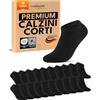 sockenkauf24 10 Paia Calzini Corti Uomo Donna Calze Corte Cotone Traspiranti (Nero 39-42)