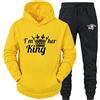 tinbarry Set completo pullover King Queen Felpa con cappuccio Coppia Tuta da jogging Tuta per il tempo libero Felpa con cappuccio e set da jogging per tuta sportiva per coppie