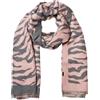 styleBREAKER Sciarpa da donna con motivo zebrato, calda sciarpa con frange, stile reversibile 01017158, colore:Rosé-Grigio