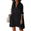 YouKD Tunica da donna, stile boho, da spiaggia, copricostume, kimono, F Nero., Taglia unica