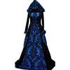 NaLatia Abito da donna retrò medievale con maniche a tromba, stile medievale vittoriano, per il rinascimento, per carnevale, Halloween, feste, principessa