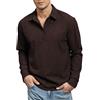 Comilaka Uomo Polo Manica Lunga Velluto a Coste Casual Poloshirt Autunno Inverno Top retrò Camicia
