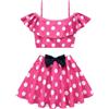 Lito Angels Children's Apparel Lito Angels Topo Costume da Bagno Mare Piscina Nuoto Tankini Due Pezzi con Cerchietto per Bambina Taglia 12-24 Mesi, Rosa Caldo (Etichetta in Tessuto 80)
