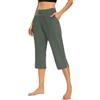 Generico Pantaloni Capri Donna 3/4 Vita Alta Gamba Larga con Tasche, Pantaloni Yoga Estivi Elasticizzati Traspiranti Asciugatura Rapida, Wide Leg Casual per Ufficio Palestra Jogging Viaggio S-5Xl