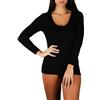Clessidra Pacco da 3 Maglie Intime Donna a Manica Lunga in Caldo Cotone Felpato Made in Italy, Maglietta Intima Donna, Cotone, T-Shirt Donna, Maglia Manica Lunga, Canottiera PT2310 (7, Nero)