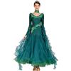 CRETUAO Abiti Ballo Sala Donna,Abito Competizione Foxtrot Waltz con Ricami squisiti montati su Diamanti, Abito da Ballo Moderno a Maniche Lunghe da Ballo