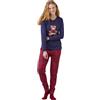 Noidinotte; more than pyjamas Noidinotte - Pigiama Donna Caldo Cotone Articolo Scozzese. - L Blu