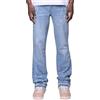 Vivoofchic Jeans Flared da Uomo, Y2K Streetwear Baggy Jeans con Design e Tasche, Bootcut Denim Pantaloni per Il Tempo Libero in Stile Hip Hop Cowboy, Blu, L