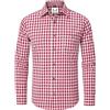 AMZHOTER Camicia da Uomo per Oktoberfest Camicia a Quadri Maniche Lunghe per Costume Tradizionale Maniche Corte in Cotone Rosso XL
