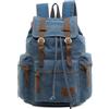 Generic Zaino da uomo in tela vintage, zaino da viaggio ad alta capacità, zaino casual con scomparto per laptop per dispositivi da 12 a 15 pollici, design in tela e vera pelle