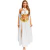 Manyakai Donna Costume Danza Orientale Crop Top Reggiseno Danza del Ventre Gonna con Spacchi con Maniche Removibili Completo Abito Spettacolo Carnevale