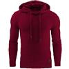 Generic Felpe con cappuccio da uomo a nido d'ape a maniche lunghe pullover caldo felpa con cappuccio autunno inverno cappotto da uomo leggero maglione moda casual maglioni, a-rosso, L
