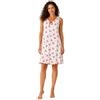 Leedya Camicia da Notte Donna Estiva Spalla Larga - Rosso Cuori 459 - Taglia S